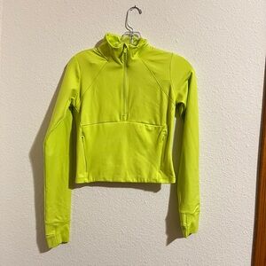 All in Motion Women’s Neon Green Lime 🍋‍🟩 Half Zip Crop Pullover XS Activewear